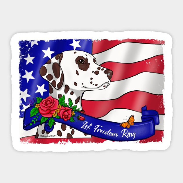 Patriotic Damatian Sticker by FLCupcake